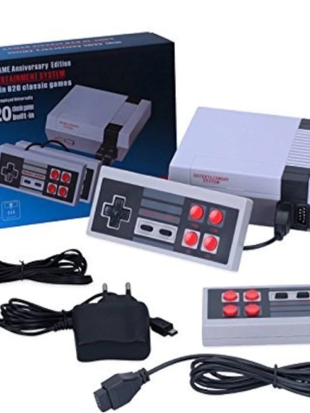 Classic Mini Game Console with 620 Built-In Games - Gray/Black